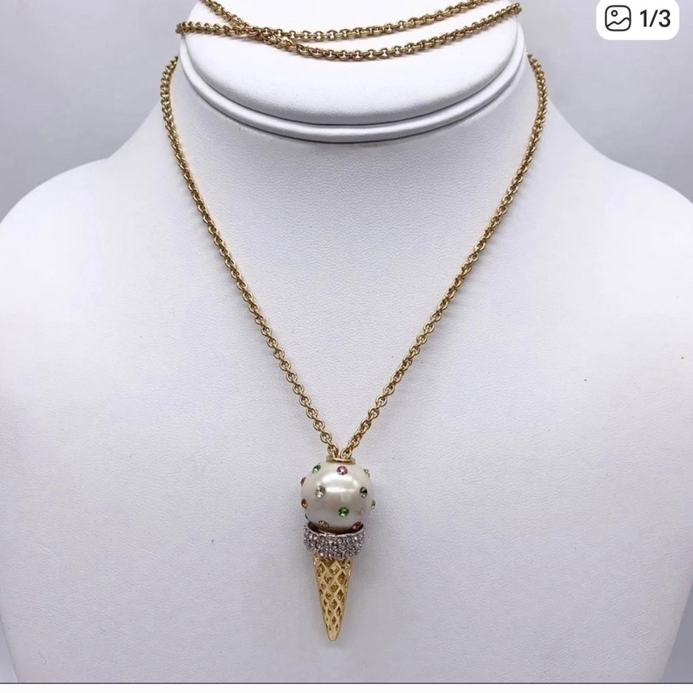 Kate Spade 🎡 Carnival Nights Ice Cream Cone Necklace Pendant Without box